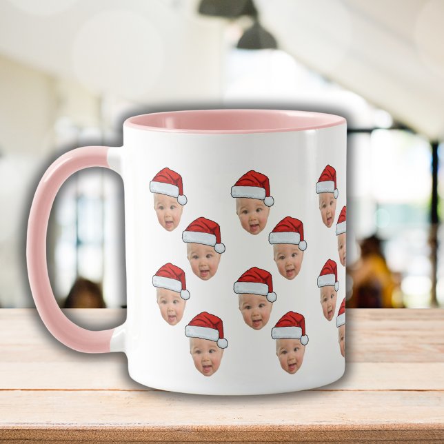Caneca Foto personalizada engraçada Foto do Papai Noel Há (Criador carregado)