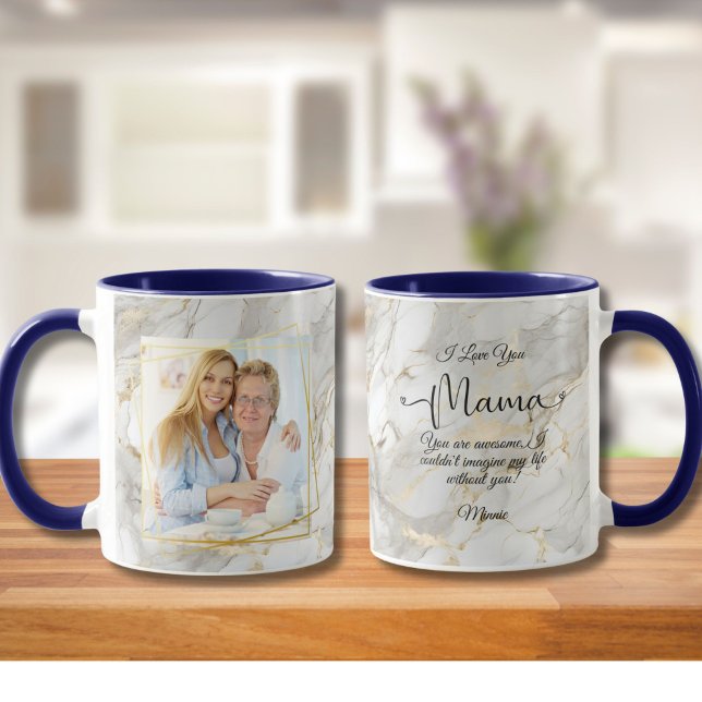 Caneca Foto Personalizada & Nomeie Sua Mensagem De Amor P (Your own message to your beloved mother with our personalized photo mug)