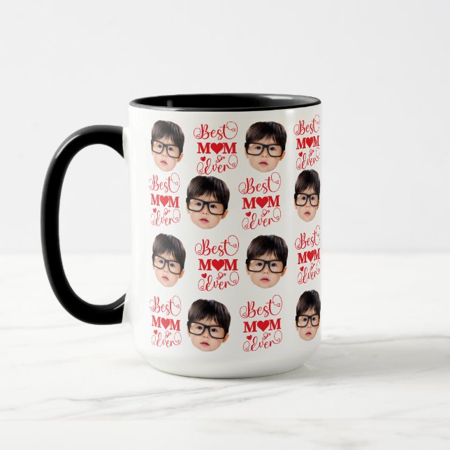 Caneca Foto Personalizada Para Crianças De Rosto Para Mam (Esquerda)