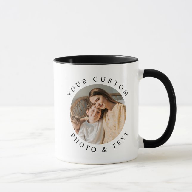 Caneca Foto personalizada personalizada e texto (Direita)
