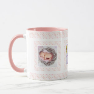 Caneca Foto personalizada Pink Padrão Feliz Aniversário M
