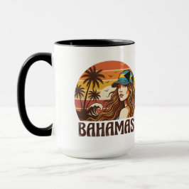 Caneca Foto Personalizada Retro Praias Tropicais das Baha