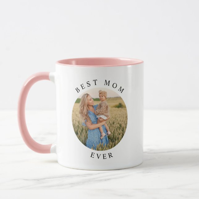 Caneca Foto redonda moderna HARPER Melhor Mãe Alguma Vez  (Esquerda)