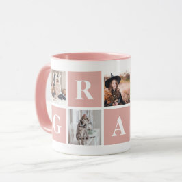 Caneca Foto rosa Colagem de Mugs Personalizados para a Vo