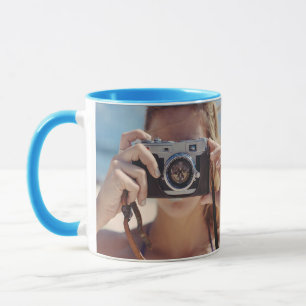 Caneca Fotografia azul personalizada