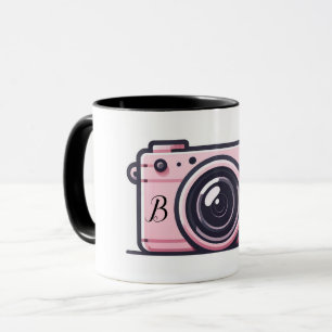 Caneca Fotografia da Câmera de Snapshot Rosa Trendy