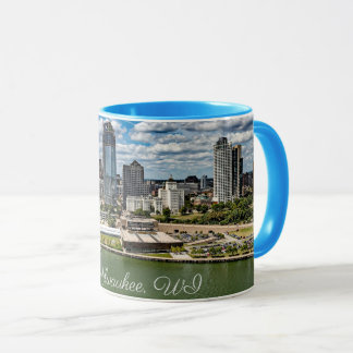 Caneca fotografia da paisagem urbana de Milwaukee, Wiscon