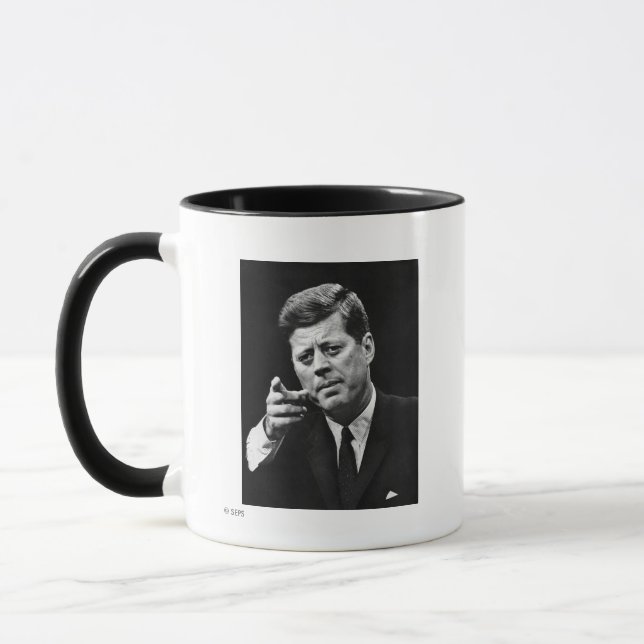 Caneca Fotografia de John F. Kennedy 3 (Esquerda)