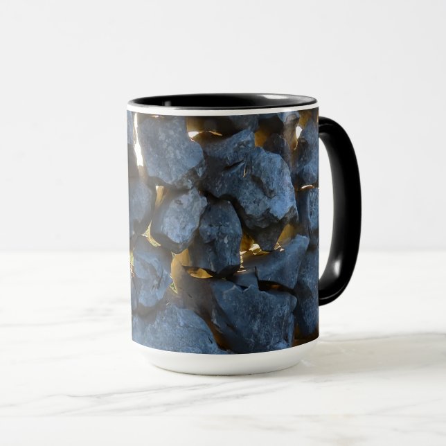 Caneca Fotografia de Muro de Pedra Russo Croata (Frente Esquerda)