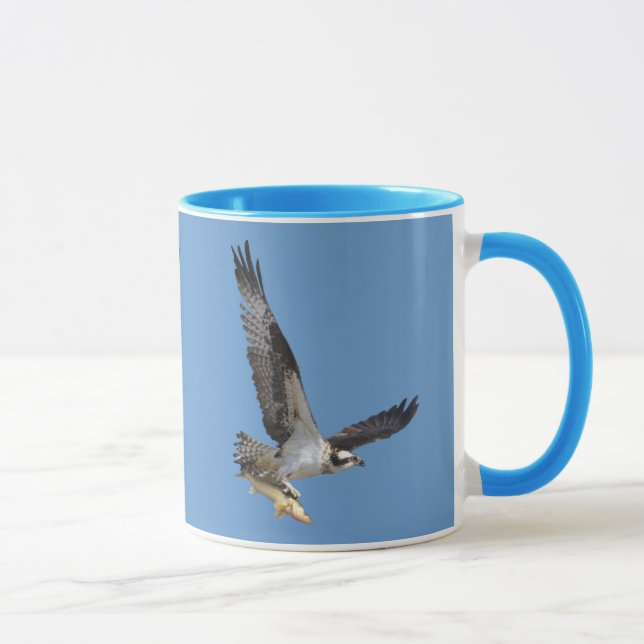 Caneca Fotografia de Osprey Voadora e Fish Willife (Direita)