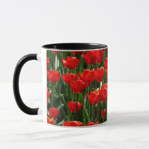 Caneca Fotografia Floral de Tulipa e Rosa Elegante