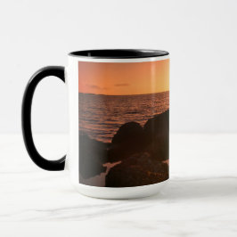 Caneca Fotografia Natural da Flórida Pôr do Sol na Praia 
