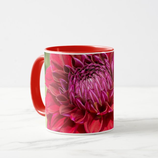 Caneca Fotografia Rosa Dahlia, Flor Canadiano (Frente Esquerda)