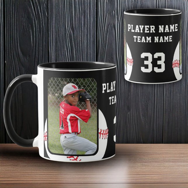 Caneca Fotografias do Número de Jogador de Basebol 2 (Criador carregado)