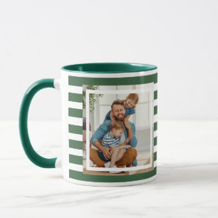Caneca Fotomodernista minimalista Listras Verde Caçador e