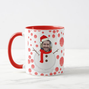 Caneca Fotos de Duas Caras Engraçadas de Natal Personaliz