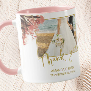 Caneca Fotos de Flores de Oleandro Rosa Obrigado Casament