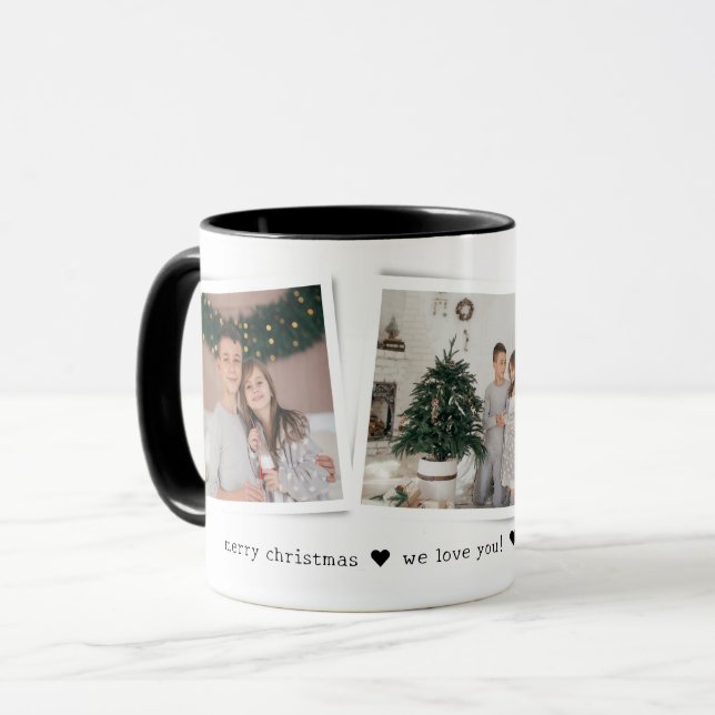 Caneca Fotos de Natal 3 Presente Personalizado (Frente Esquerda)