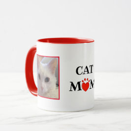 Caneca Fotos Personalizadas do Dia de as mães Cat Mãe