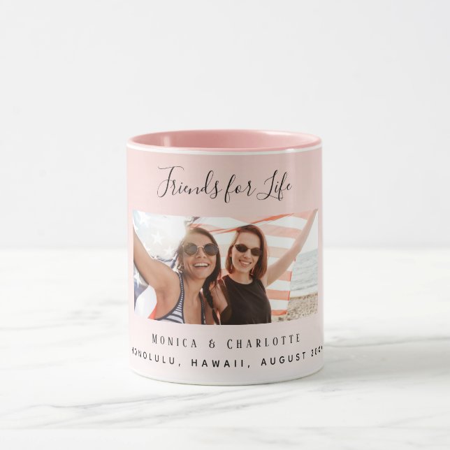 Caneca Fotos personalizadas melhores amigas para a vida c (Centro)
