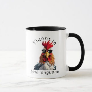 Caneca Fowl Language Chicken Mug Gift - Coffee Lover Gift