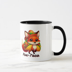 Caneca Fox com Taco - Cartografia Engraçada com Alimentos