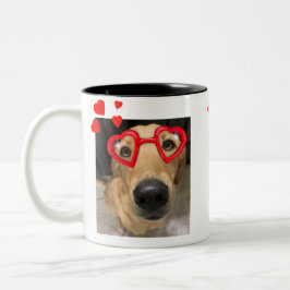 Caneca Fox Red Labrador Retriever com Óculos de Coração V