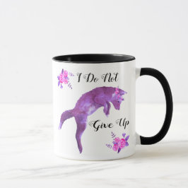 Caneca Fox roxo e rosas cor-de-rosa eu não dou acima a