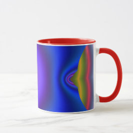 Caneca Fractal Azulada Fluindo Profundo