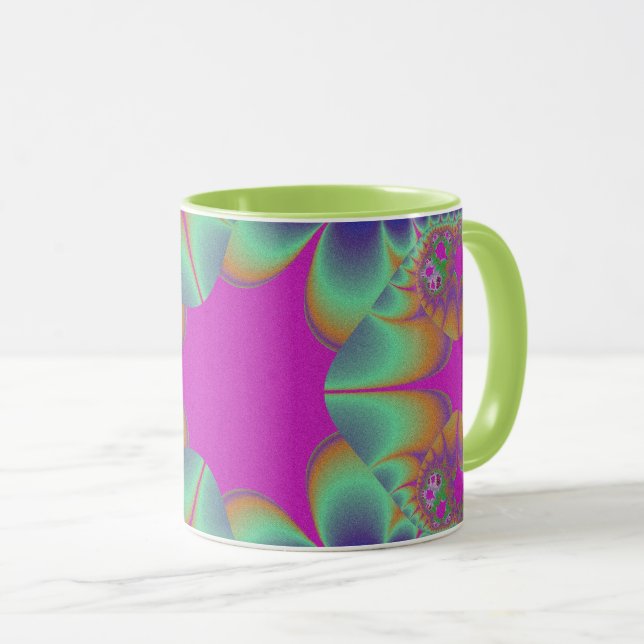 Caneca Fractal Cactus Bloom (Frente Esquerda)