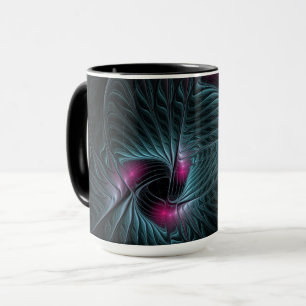 Caneca Fractal de Fantasia Colorida abstrato