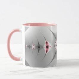 Caneca Fractal de prata e rosa-menina monograma