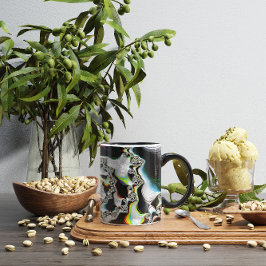 Caneca Fractal Espiral Colorida Moderna Psicodélica