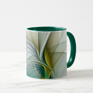 Caneca Fractal Teal De Turquoise Com Ouro Hipnótico