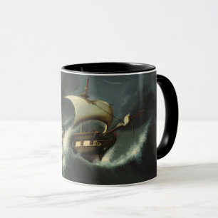 Caneca Fragata jogado pela tempestade por câmaras de
