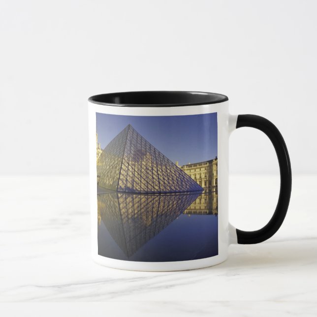 Caneca FRANÇA, Paris Reflexo, Pirâmide. O Louvre (Direita)