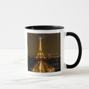 Caneca França, Paris. Vista noturna da Torre Eiffel