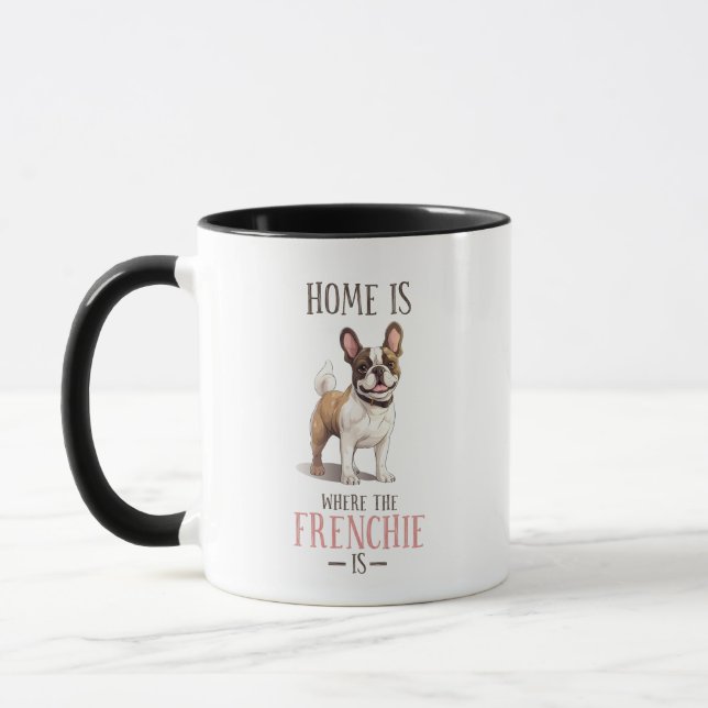 Caneca Francês: Embrace Home com nosso Buldogue Francês (Esquerda)