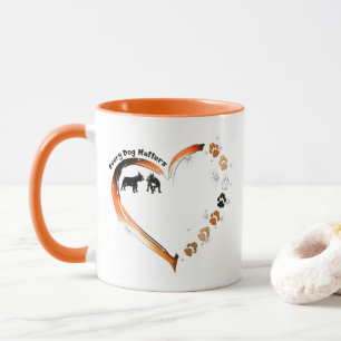 Caneca Francês Todo Cachorro Importa Pata De Coração Ouro