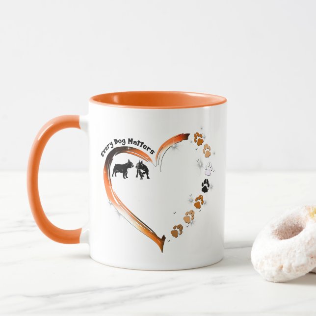 Caneca Francês Todo Cachorro Importa Pata De Coração Ouro (Com Donut)