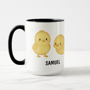 Caneca Frango Bebê Desenhado à Mão Personalizado Fofo
