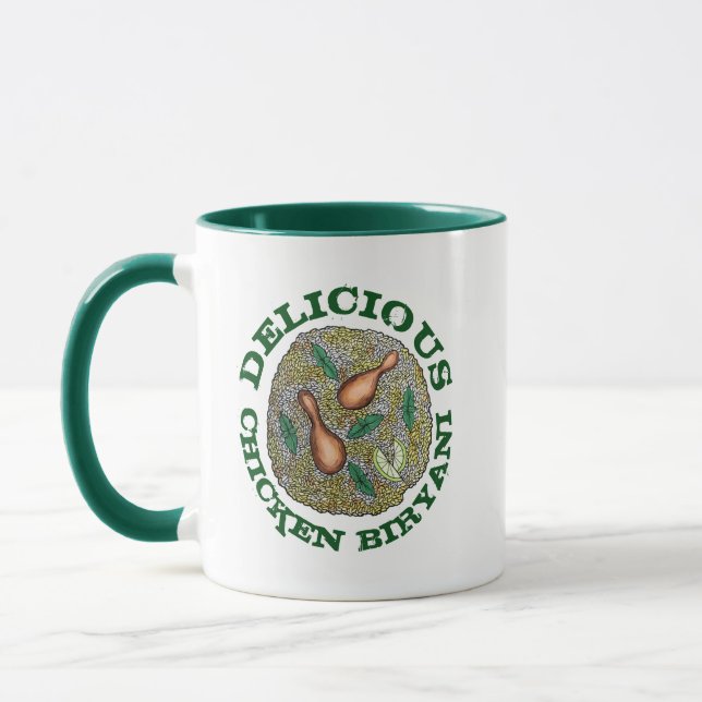 Caneca Frango delicioso Biryani Comida culinária indiana (Esquerda)
