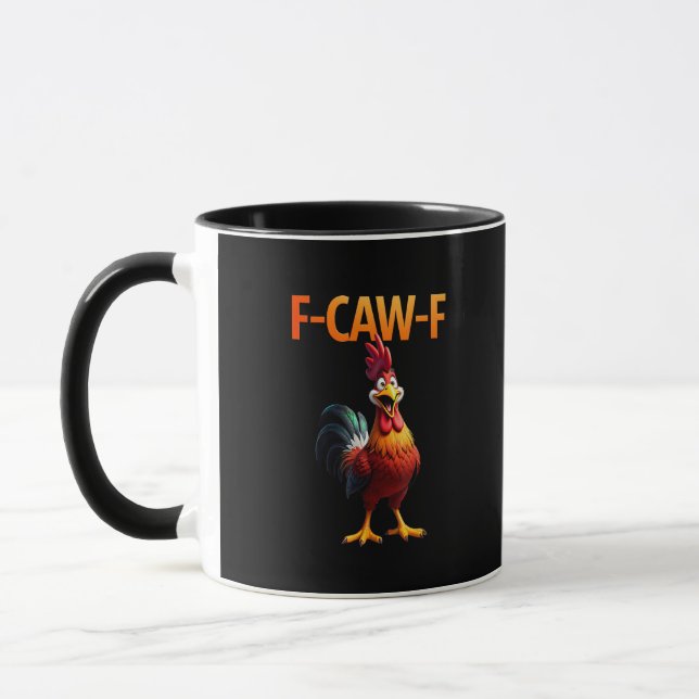 Caneca Frango F-Caw-F engraçado Frango F-Caw-F gótico Vin (Esquerda)