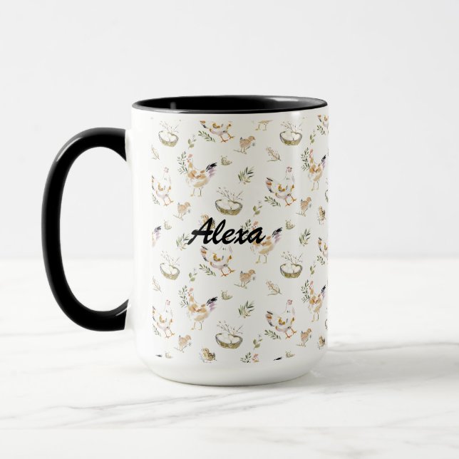Caneca Frango Fofo Personalizado | Animal de Fazenda  (Esquerda)