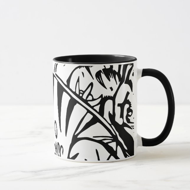 Caneca Franz Marc - Tigre Negro e Branco - Abstrato Art (Direita)