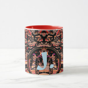 Caneca Frasco de abstrato Bikes com Monograma