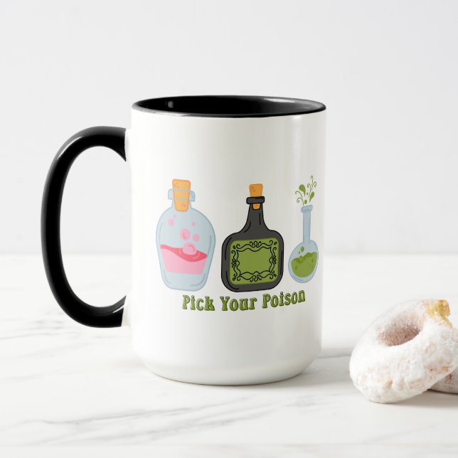 Caneca Frascos de poção assustadores pegam seu veneno no  (Com Donut)
