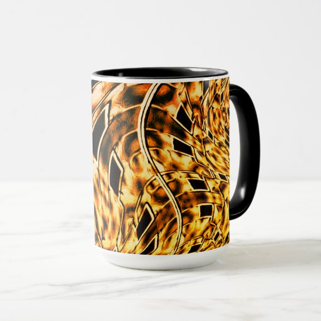 Caneca Fratural torcido com uma leve sombra de coral para (Frente Esquerda)