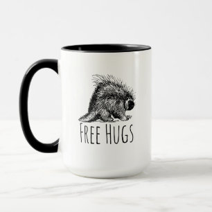 Caneca Free Hugs Porcupine Legal e Engraçado