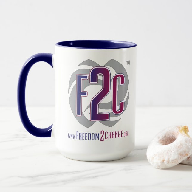 Caneca Freedom2Mude de café motivacional (Com Donut)